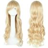 UILYNIU Bionda Lungo Ondulato Parrucche con Frangia, 28/70cm Lungo Ondulato Capelli Parrucche da Donna, Lunga Capelli Ricci Della Signora Modo Parrucche per Uso Quotidiano Cosplay Partito (Bionda)