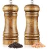 Vicloon Macina Pepe Sale, Macina Pepe in Legno, Macinapepe Manuale con Ruvidità Regolabile Perfetta Conservazione di Sale e Pepe, Sale Marino, Pepe in Grani