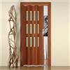 Decor Space Decorspace Porta a soffietto Luciana da Interno 88,5 x h 214 cm in PVC Made in Italy Ciliegio con Vetro Neutro