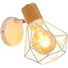Comely Lampada da Parete Interna Industriale Metallo Gabbia Design, E27 Applique Camera da Letto, Regolabile 360° Plafoniera da Parete Interno per Corridoio Soggiorno Cucina