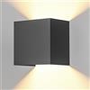OTeedo Applique da Parete Interno, Applique da Esterno, 12W Applique LED da Parete Interno, 3000K Luce Bianca Calda, Illuminazione Superiore e Inferiore, Fascio Regolabile Nero Applique da Parete IP65
