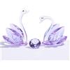 Ornalrist Set di 2 cigni in cristallo viola da collezione per 15° anniversario di matrimonio, regali romantici per coppie e donne, 15 anni di amore, in vetro, ornamenti per amici e moglie