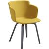 Midj Poltroncina Calla S L con base in legno e scocca in polipropilene o imbottita di Midj