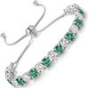 LOVANS Bracciale Tennis Donna Argento, Braccialetto con Zirconi, Idee Regali Natale Regalo Gioielli per Mamma Ragazza Sorella Fidanzata, Adatto per Polsi 8-22 cm [Verde&Bianco]