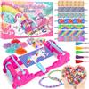 Pourbibi Kit Braccialetti Fai da Te Bambina, Regalo Bambina 5 6 7 8 9 10 Anni,Kit per Fare Braccialetti Perline, Crea Braccialetti Bambina, Giochi Bambina 6-12 Anni Femmina, Pasqua Idee Regalo Ragazza