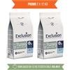 Exclusion PROMO 2 x 12 Kg ( 103,49 A SACCO) Exclusion Diet Hypoallergenic Hydrolyzed Medium Large Pesce e Amido di Mais per Cani Adulti