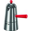 ILSA Pop Carmencita Caffettiera in Alluminio, Manico Rosso, 6 Tazze, Argento