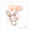 Edition Seidel Biglietto di auguri per nascita con busta, biglietto di auguri per bambini Hello Baby Billet Evento Ragazzo Ragazza coniglietto Palloncini Cuori (EQ103 SW0