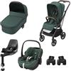 Maxi Cosi - Trio Con Passeggino Leona2 + Navicella Oria + Seggiolino Auto Pebble 360 Pro + Base Auto Family Fix 360 Pro + Adattatori Essential Green con seggiolino auto Pebble 360 Pro