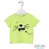 Losan - T-Shirt Verde Baby Bimbo con Faccia di Animale 18-24 m