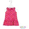 Losan - Vestito Baby Bimba Smanicato Fiori Fragole Fucsia 18-24m