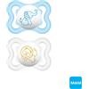 Mam - Succhietto Mini Air 2-6m in silicone 2Pz Azzurro