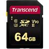 Transcend TS64GSDC700S Scheda di Memoria SDXC da 64 GB, Imballaggio Standard, 700S, Per Videocamere Professionali