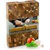 NIRO Tagliere da Cucina Professionale XXL 100% Legno di Acacia Naturale, SPESSORE 6 CM, Dimensioni 60 x 40 x 6 cm, Atossico, Legno Massello Pregiato, Utilizzabile come Vassoio da Portata, Design Unico