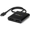 StarTech.com Adattatore USB-C a DisplayPort a due porte, Splitter MST Hub USB Tipo C a doppia porta DP 1.2 - Adattatore