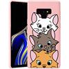 ZhuoFan Cover per Samsung Galaxy Note 9, Custodia Cover Silicone Rosa con Disegni Ultra Slim TPU Morbido Antiurto 3d Cartoon Bumper Case Protettiva per Samsung Galaxy Note 9, 3 Cat