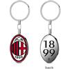 A.C. Milan AC Milan PORTACHIAVI ACCIAIO UNISEX CON LOGO UFFICIALE SMALTATO E RETRO INCISO