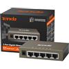 Tenda Switch Ethernet 5 Porte Gigabit TEG1005D, Switch Gigabit 10/100/1000 Mbps, Switch Rete con Indicatore LED, Non Gestito, Plug & Play, Montaggio Desktop o a Parete, Guscio di Metallo