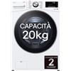 LG F0P3020TSWC Lavatrice capacità XL 20kg AI DD™ Serie P3, Classe B, 1000 giri, TurboWash 360, Vapore, Wi-Fi, White