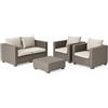 KETER Allibert Salotto Salta colore Cappuccino composto da 4 pezzi