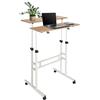 HJH Office 830069 Scrivania in piedi regolabile in altezza WORKSTATION I 80x60 bianco/rovere Scrivania per computer con rotelle, scrivania per laptop, inclinabile