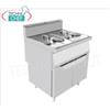 BERTOS - FRIGGITRICE a GAS su MOBILE, 2 VASCHE da lt.16+16, Kw.13+13