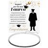 Bramart Bracciale Uomo Laurea Argento Sterling 925 Compleanno Idee Regali per lui, Bracciale Fidanzati Tennis oro Idea Regalo Natale - Cofanetto con DEDICA incluso. (Laurea Uomo - 1)