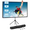 excelimage Schermo per Proiettore con Supporto, Schermi del Proiettore Portatili, 120 pollici, 16:9, Schermi di Proiezione, 4K HD, Leggero, Trasportabile, Ideale per L'home Cinema, Film in Interni e All'aperto.