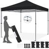 Yaheetech Gazebo Richiudibile Pieghevole Impermeabile 3x3 m in PVC Gazebo Pop Up Altezza Regolabile Tessuto Oxford Adatto per Terrazza Fiera Feste Giardino Mercato Campeggio Bar Pub Nero