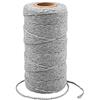 G2PLUS 100m Spago Grigio: 2mm Cordoncino in Cotone,Cordoncino Natalizio per Regalo Decorazioni,Fai-da-Te,Baker Twine Artigianale,Imballaggio Regalo
