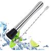 Generic Pestello Da Cocktail In Acciaio Inox, Cucchiaio e Dosatore per Cocktail, Shaker Set Con Cucchiaio Da Miscelazione per Cucina, Bar, Ristorante