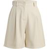 Odizli Pantaloncini corti da donna, estivi, eleganti, a vita alta, larghi, lunghezza al ginocchio, bermuda, beige., XL