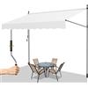 Gimisgu Tenda da Sole a Bracci con Manovella, 400x120cm Tenda da Sole per Balcone, Regolabile in Altezza, Idrorepellente, Protezione Solare, Senza Forare, Facile da Installare, Beige