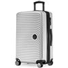 HAUPTSTADTKOFFER - MITTE - Valigia rigida media, estensibile, bagaglio con volume di espansione di 8 cm, TSA, 4 ruote a doppia ruota, 68 cm, 88 litri, Bianco