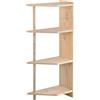 ASTIGARRAGA Libreria 4 ripiani Gala 4 angolare L 49.8 x P 25 x H 120.7 cm beige, portata per ripiano 50 kg