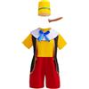 Lito Angels Vestito Costume Carnevale da Pinocchio con Cappello e Naso per Bambino Taglia 2-3 anni, S