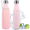 DONGQI Borraccia Termica in Acciaio Inox 500ml, Borraccia Sportiva Thermos Isolamento Sottovuoto a Doppia Parete per 24 Ore Fredde & 12 Calde, Senza BPA Borracce, per Sport, Campeggio, Yoga, Palestra (Rosa)