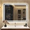 S'bagno Specchio Bagno con Luce Led 800x600mm, Specchio Bagno Led con Memoria, Anti-Fog, 3000K/4000K/6500K, Dimmerabile, Vetro Temperato HD, IP44 Specchio Led Bagno Orizzontale/Verticale
