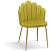PAZZO DESIGN Sedia Sissi Giallo Senape set da 4 in velluto e gambe in metallo