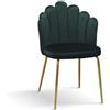 PAZZO DESIGN Sedia Sissi Verde set da 4 in velluto e gambe in metallo