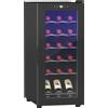 HOMCOM Cantinetta Frigorifero per 18 Bottiglie di Vino con Display Digitale, Luce LED e Controllo Temperatura, Nero