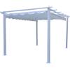 ZIK Pergola 3x3 da Giardino Esterno con Telo in Poliestere 180 g/mq Scorrevole, Struttura in Acciaio - 300x300 Bianco