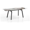 Oreste Luchetta tavolo allungabile CAVE GREY piano in ceramica finitura marmo Onice lucido H.76,5 x P.81,5 x L.140/170/200 cm Grigio