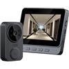 Tosuny di Videocitofono, Videocitofono Intelligente 1080P, Campanello Dingdong per Visione Notturna Intelligente WiFi Wireless con Monitor Interno, Campanelli Citofonici con