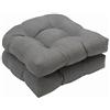 Pillow Perfect Cuscini per sedia trapuntati in grafite per esterni e interni (schienale rotondo), 2 pezzi (confezione da 1), grigio