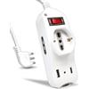 V-TAC Multipresa Elettrica USB C Power Delivery 20W + Porta USB A + 2 Prese Laterali 10/16A Bipasso e 1 Frontale 10/16A Bipasso Schuko - Ciabatta Type-C - Presa per Casa, Ufficio - Spina 16A