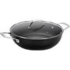 Barazzoni Tegame 2 manici con coperchio, ø32cm, Rivestimento 5 strati Titan Pro, Alluminio antiaderente, Made in Italy, Induzione+Gas, Linea Black Titan Pro