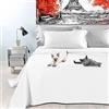 Byour3 - Copriletto in Cotone Misto ORGANICO Matrimoniale Letto Singolo Piazza e Mezza Coperta Pesante Lavabile Teli Arredo Multiuso Copritutto GrandFoulard Copridivano (Bianco Neve, Matrimoniale)