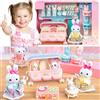 SQAQS Casa Delle Bambole, Playset Casa Delle Bambole, Dollhouse con Accessori e Mobili Inclusi, Regalo per Bambini da 3+ Anni, Little Rabbit Doll House, Casa dei Sogni con Bambola (Passeggino)