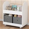 Shally Dogan Scaffale per Bambini 2 Cassetti Tessuto Libreria Ruote Scaffalatura Portaoggetti